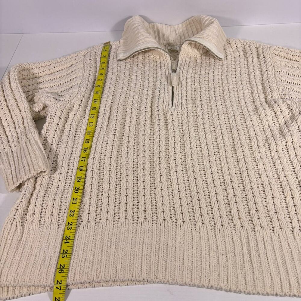 Aerie Quarter Zip Cream Loose Knit Sweater Size XL B3 - Picture 6 of 11